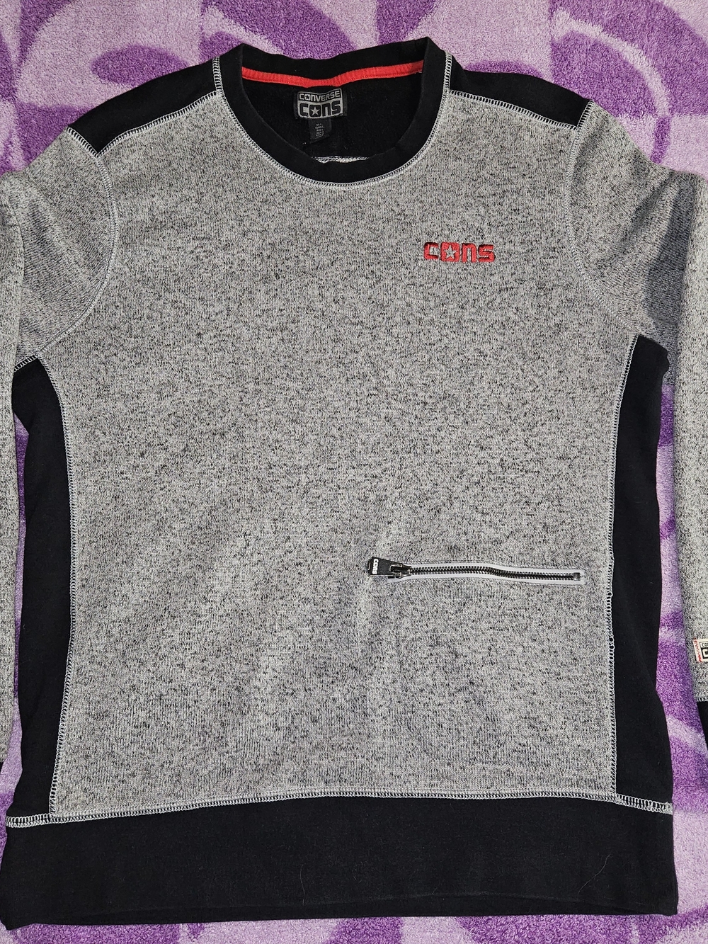 Converse CONS Black Sweatshirt with Red Trim